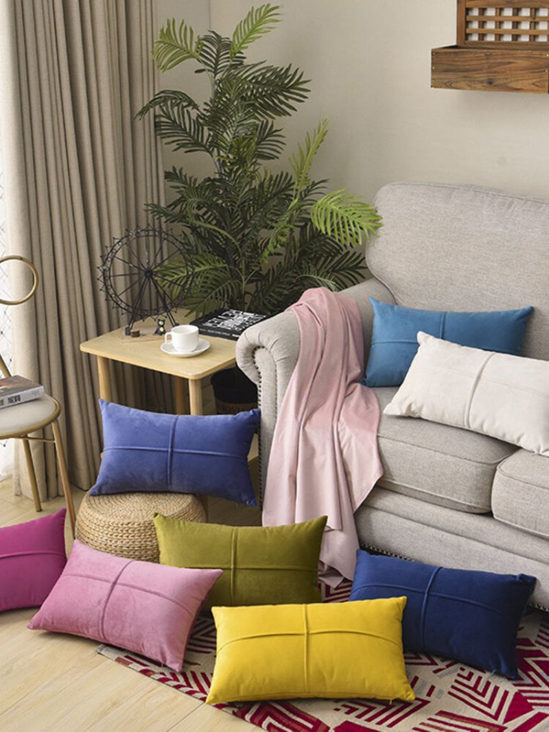 Solid Color Velvet Cushion Midje Putetrekk Nordic Home Lang