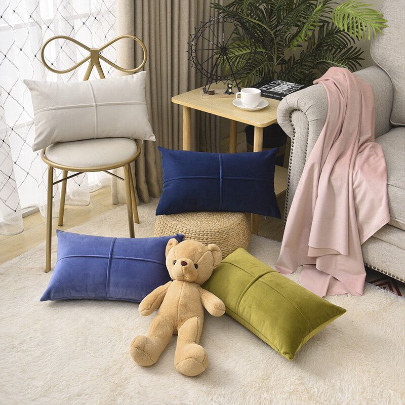 Solid Color Velvet Cushion Midje Putetrekk Nordic Home Lang