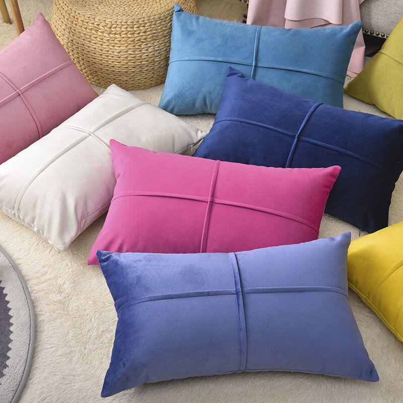 Solid Color Velvet Cushion Midje Putetrekk Nordic Home Lang