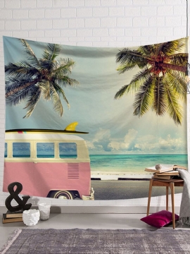 Strand Scenic Seaside Yogamatte Letter Sommer Relax Vegghengende Billedvev