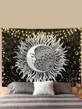 Sun Moon Mandala Mønster Tapet Vegghengende Tapetries Stue Soverom Dekor