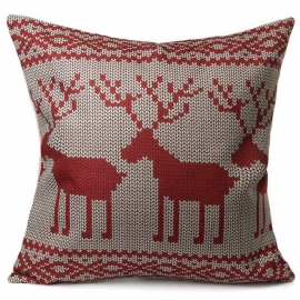 Vintage Christmas Series Deer Putetrekk Cotton Square Sofa