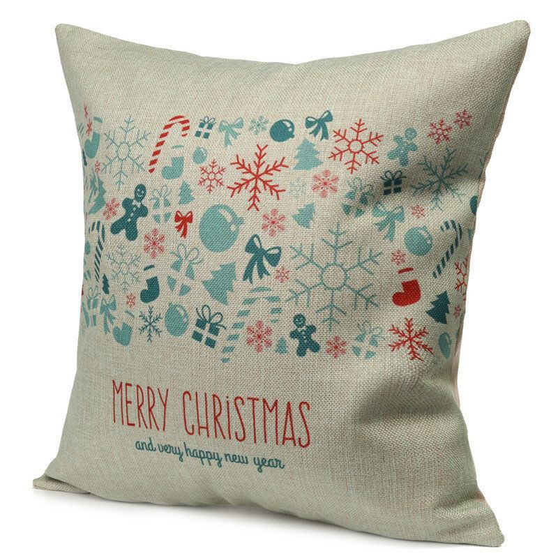 Vintage Christmas Series Deer Putetrekk Cotton Square Sofa