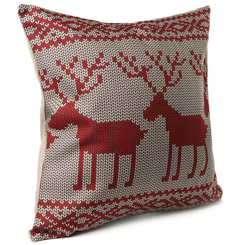 Vintage Christmas Series Deer Putetrekk Cotton Square Sofa