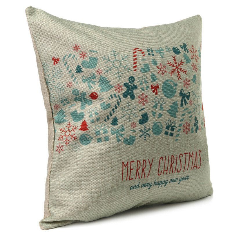 Vintage Christmas Series Deer Putetrekk Cotton Square Sofa