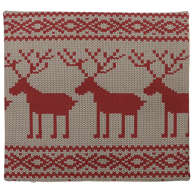 Vintage Christmas Series Deer Putetrekk Cotton Square Sofa