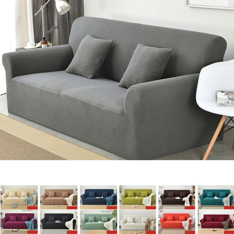 Vinter Thicken Spandex Polar Fleece Super Elastisk Stretch Sofatrekk Slipcover Sofa Stue