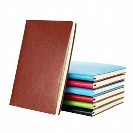Klassisk Pu-skinn A5 Notebook Journal Dagbok Ubelagt Trefritt Papir Planlegger Memo Organizer 200 Sider