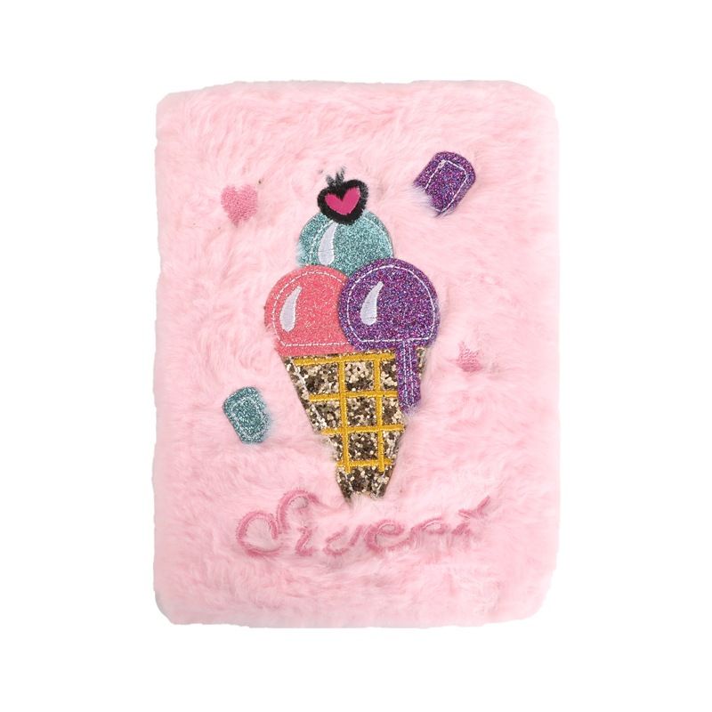 Skrivesaker A6-bok Kreativt Ice Cream Diary Plush Notebook-tilpasning