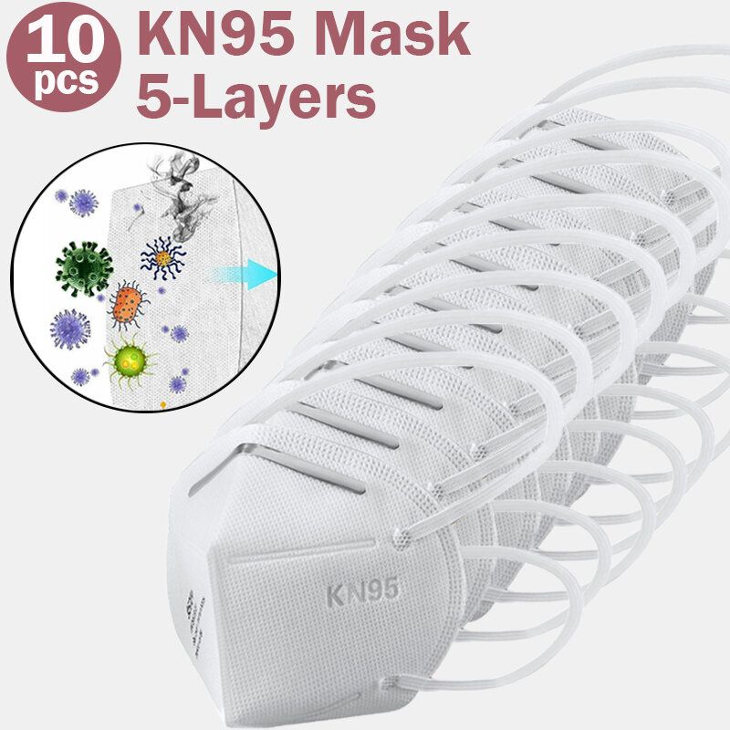 10 Stk / Pakke 0f Kn95-masker Bestått Gb-2626-kn95-testen Pm2.5-filtermaske