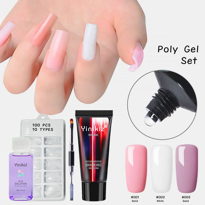 13 Ml Akryl Gel Sett Forlenger Rask Uv Builder Gel Slip Solution Nail Form Art Brush