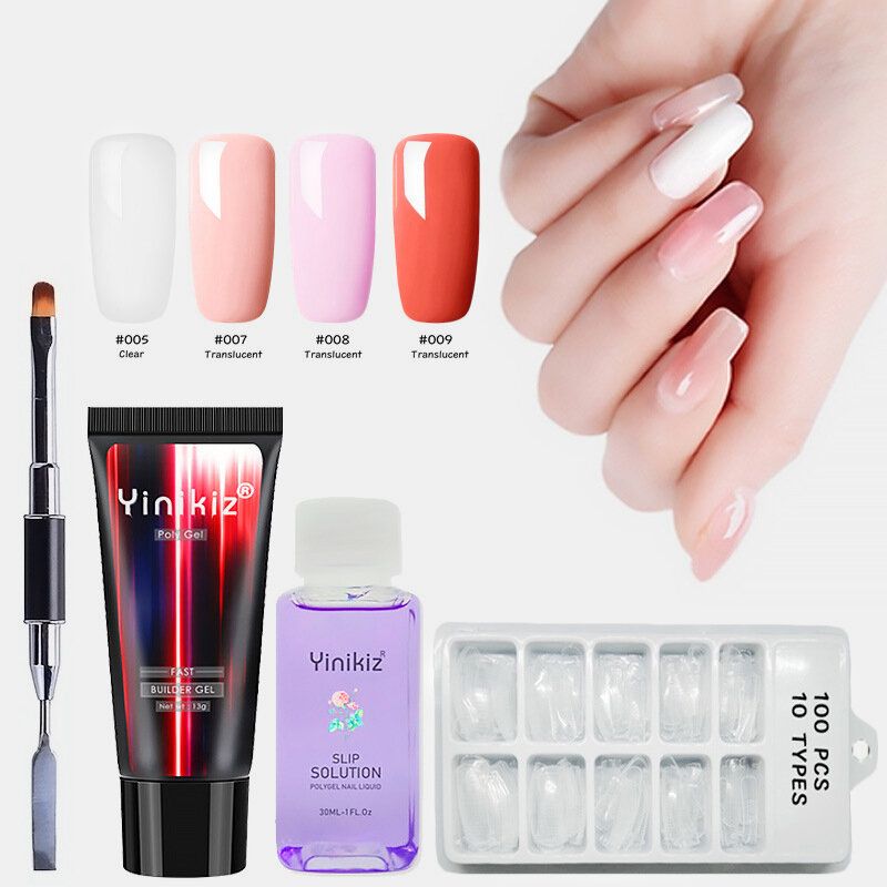 13 Ml Akryl Gel Sett Forlenger Rask Uv Builder Gel Slip Solution Nail Form Art Brush