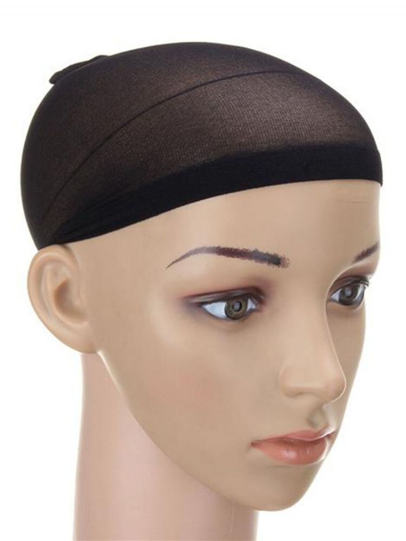 2 Stk Menn Dame Elastisk Strømpe Parykk Liner Cap Snood Nylon Stretch Mesh Hat