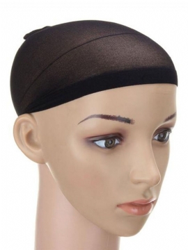 2 Stk Menn Dame Elastisk Strømpe Parykk Liner Cap Snood Nylon Stretch Mesh Hat