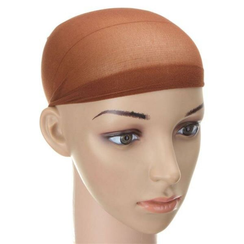 2 Stk Menn Dame Elastisk Strømpe Parykk Liner Cap Snood Nylon Stretch Mesh Hat