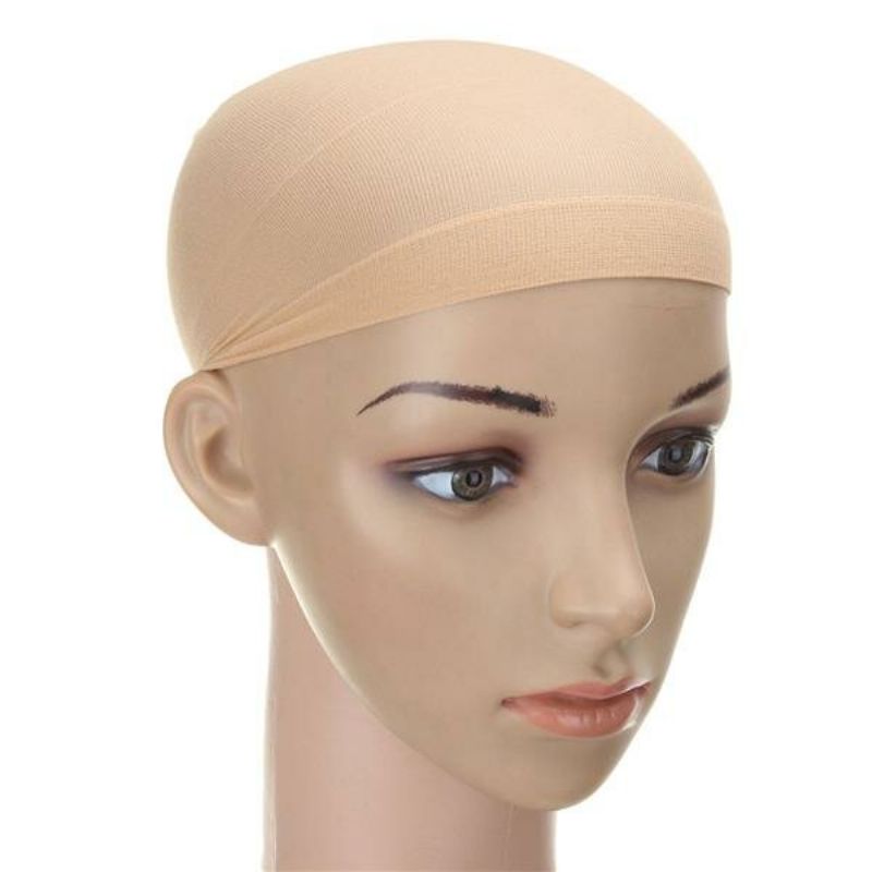 2 Stk Menn Dame Elastisk Strømpe Parykk Liner Cap Snood Nylon Stretch Mesh Hat