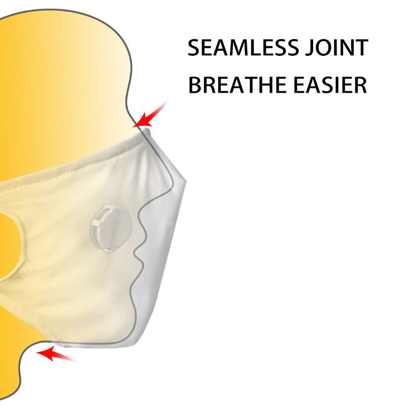 2 Stk Pm2.5 Filter Food Mask Mønster Støvtett Maske Med Pusteventilmaske