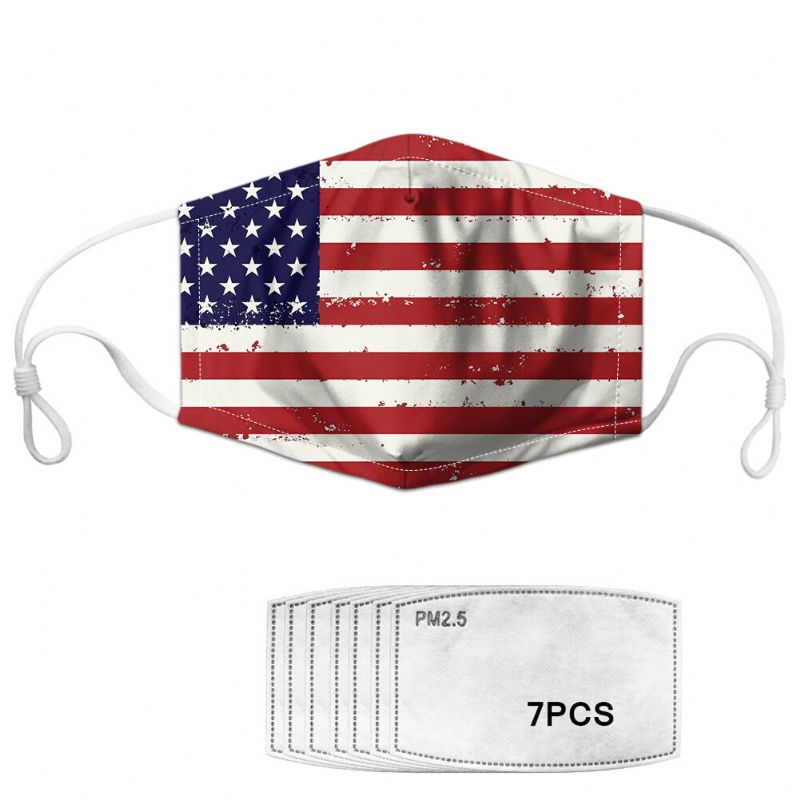 7-delt Pakningssett Pm2.5 Masker National Flag Dust Masks