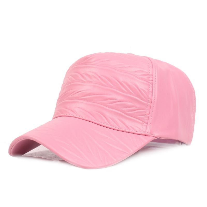 Dame Herre Justerbar Retro Style Varm Vindtett Pu Lær Baseball Cap Utendørs Solhatt