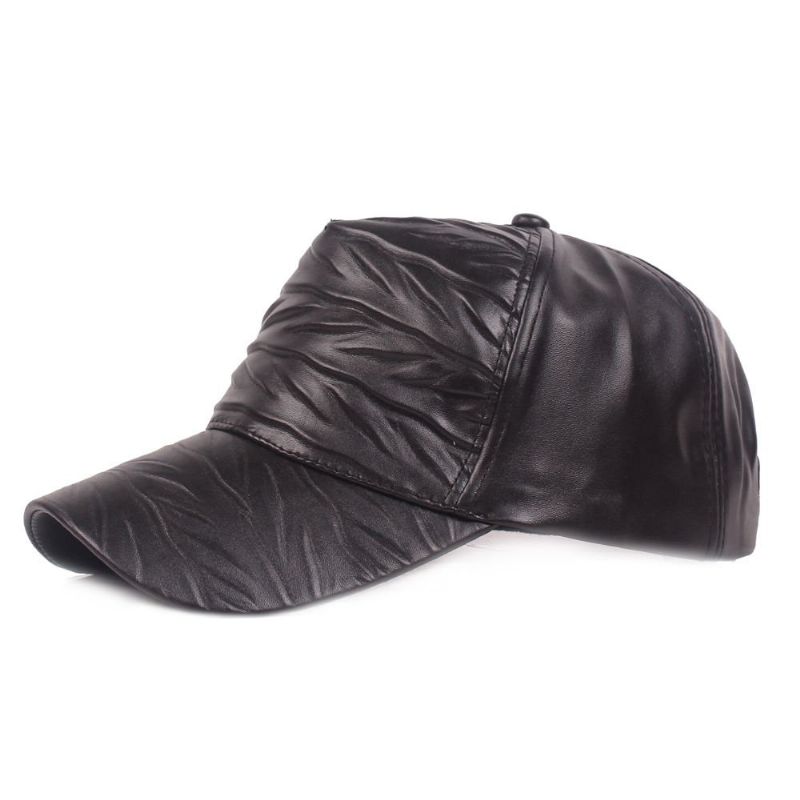 Dame Herre Justerbar Retro Style Varm Vindtett Pu Lær Baseball Cap Utendørs Solhatt