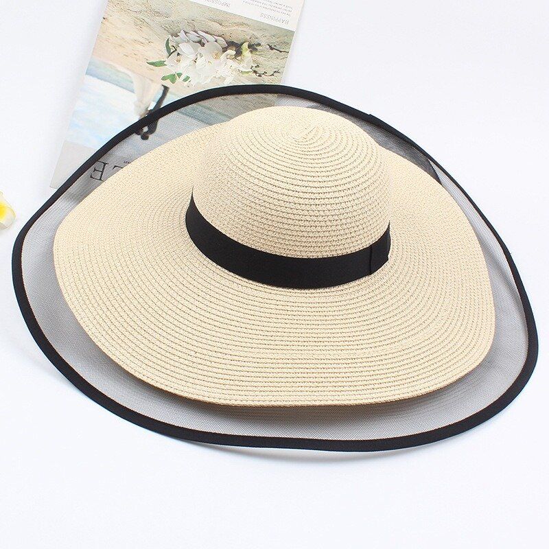 Dame Mesh Vogue Solkrem Bøtte Stråhatt Utendørs Casual Travel Beach Sea Hat