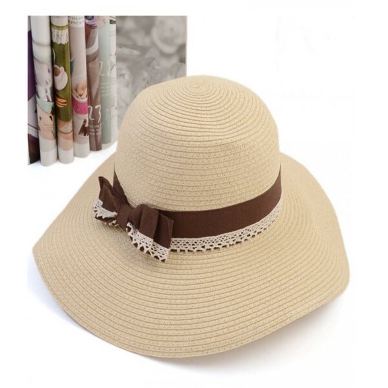 Dame Sommer Strand Bred Storbrem Solhatt Visir Cap