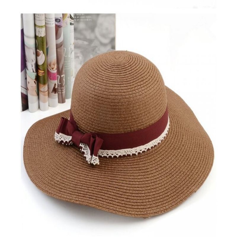 Dame Sommer Strand Bred Storbrem Solhatt Visir Cap