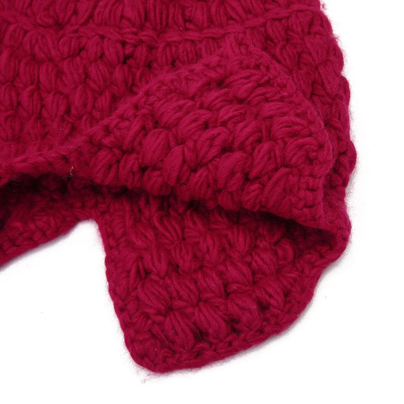 Dame Ull Strikket Beanie Cap Ensfarget Mohair Øreklokker Utendørs Uformell Vindtett Lue