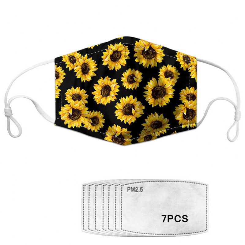 Dasiy Flower Print Face Mask 7-delt Pakningssett Daisy Pm2.5 Masks