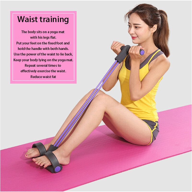 Fitness Elastisk Sit Up Pull Tau Magetrener Praktisk Tau Pedal Ankeltrekker