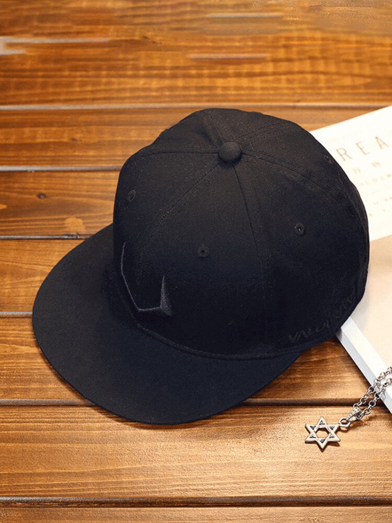 Geometriske Bokstaver I Bomull For Kvinner Brodert Flatbremmet Hip-hop Solseil Baseballcaps