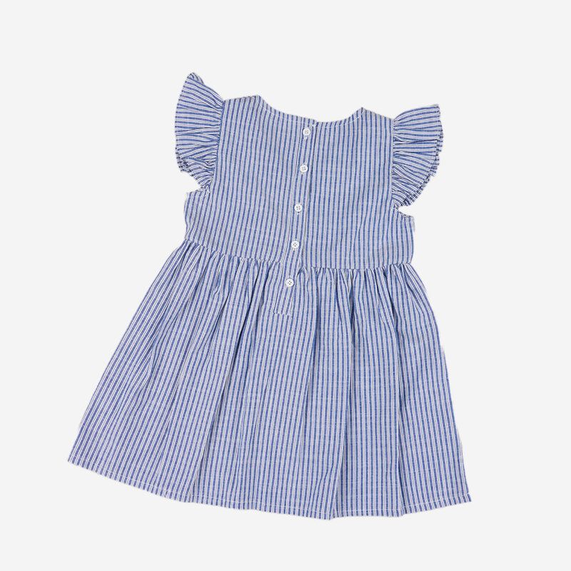 Girl's Flying Sleeves Bowknot Stripete Print Uformell Kjole For 1-5y