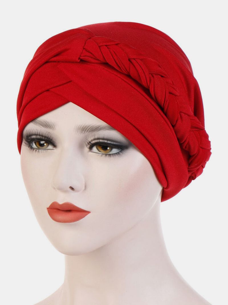 Jassy Milk Silk Ensfarget Bandana Hat Beanie Hat