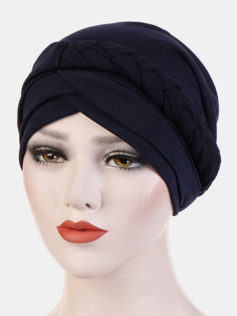 Jassy Milk Silk Ensfarget Bandana Hat Beanie Hat