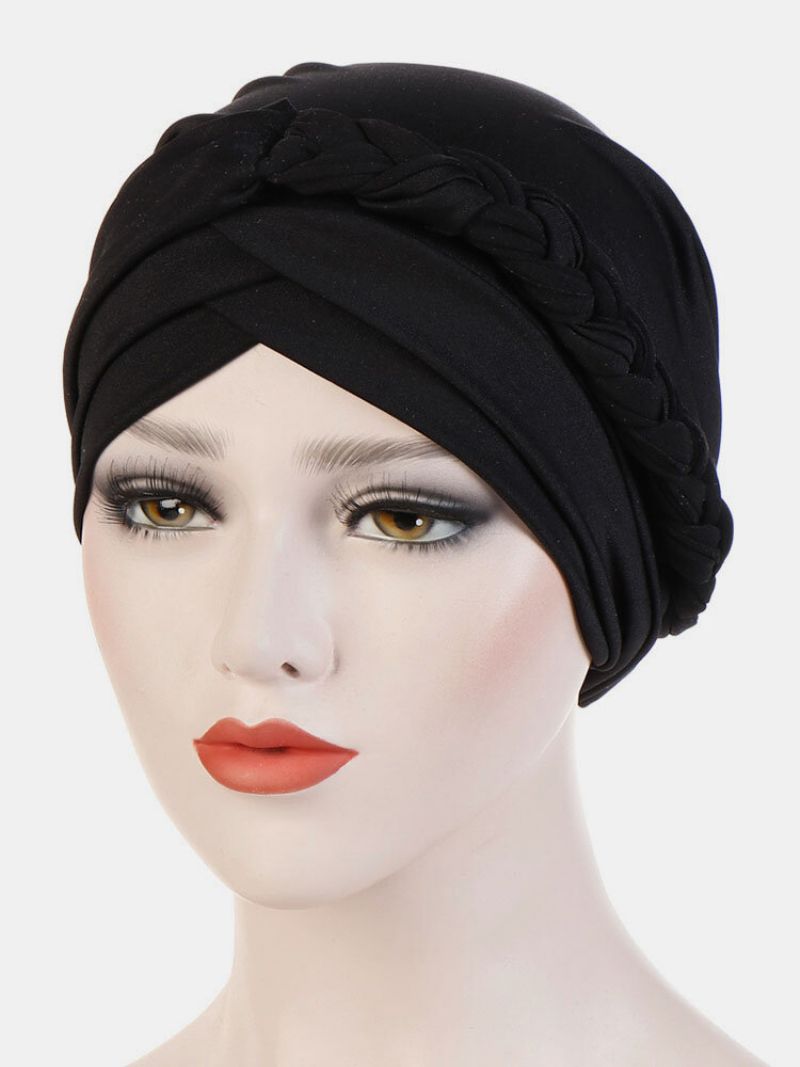 Jassy Milk Silk Ensfarget Bandana Hat Beanie Hat