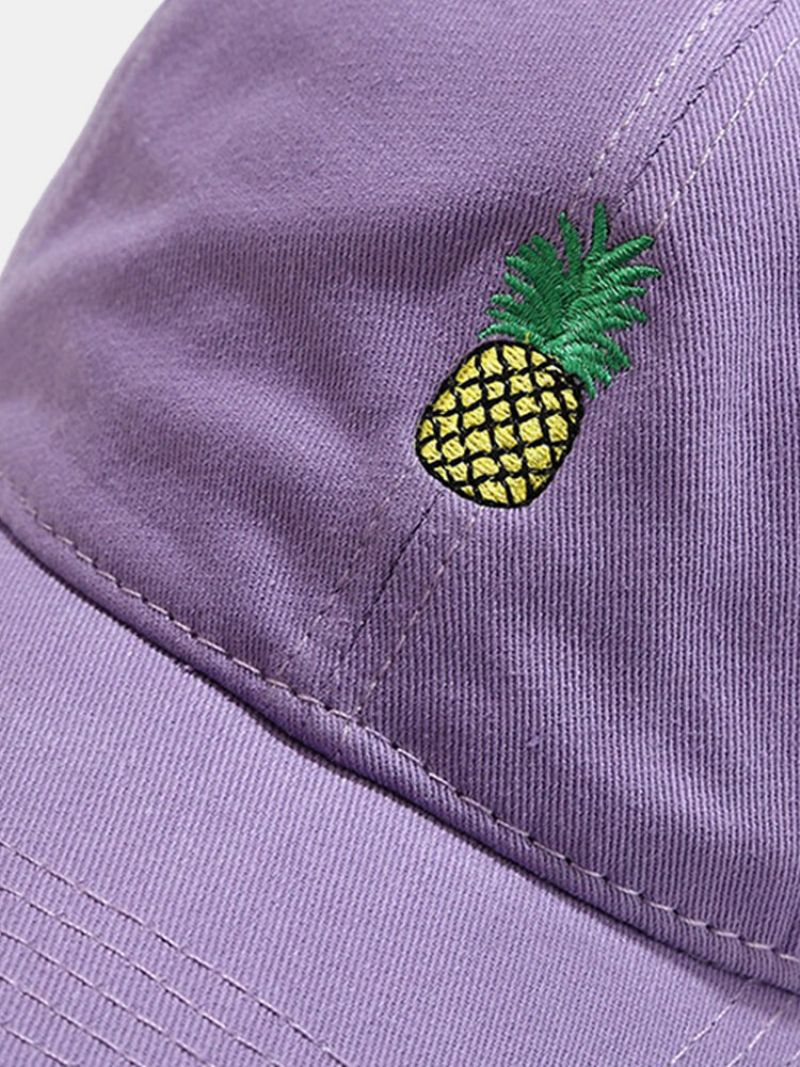 Jassy Unisex Bomull Utendørs Kausal Frukt Ananas Brodert Baseballcaps