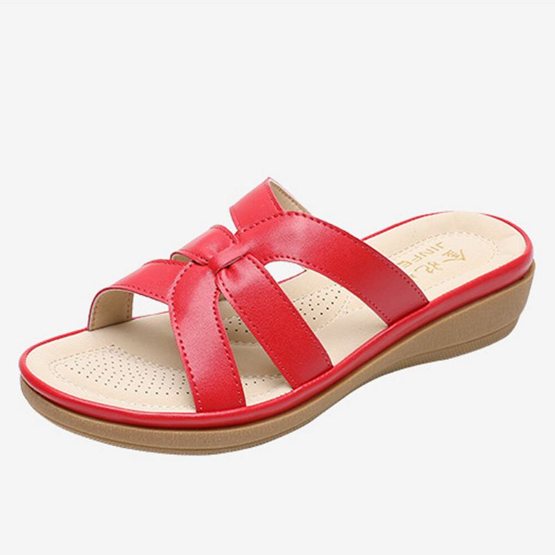 Kvinner Cut-out Pustende Bærbare Comfy Casual Beach Wedges Tøfler