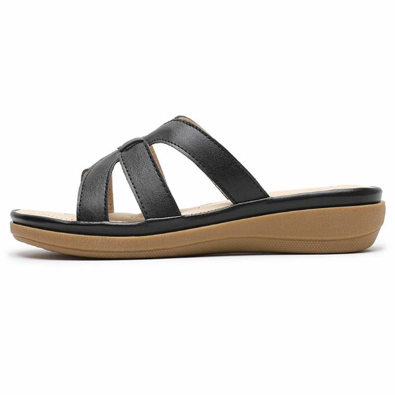 Kvinner Cut-out Pustende Bærbare Comfy Casual Beach Wedges Tøfler