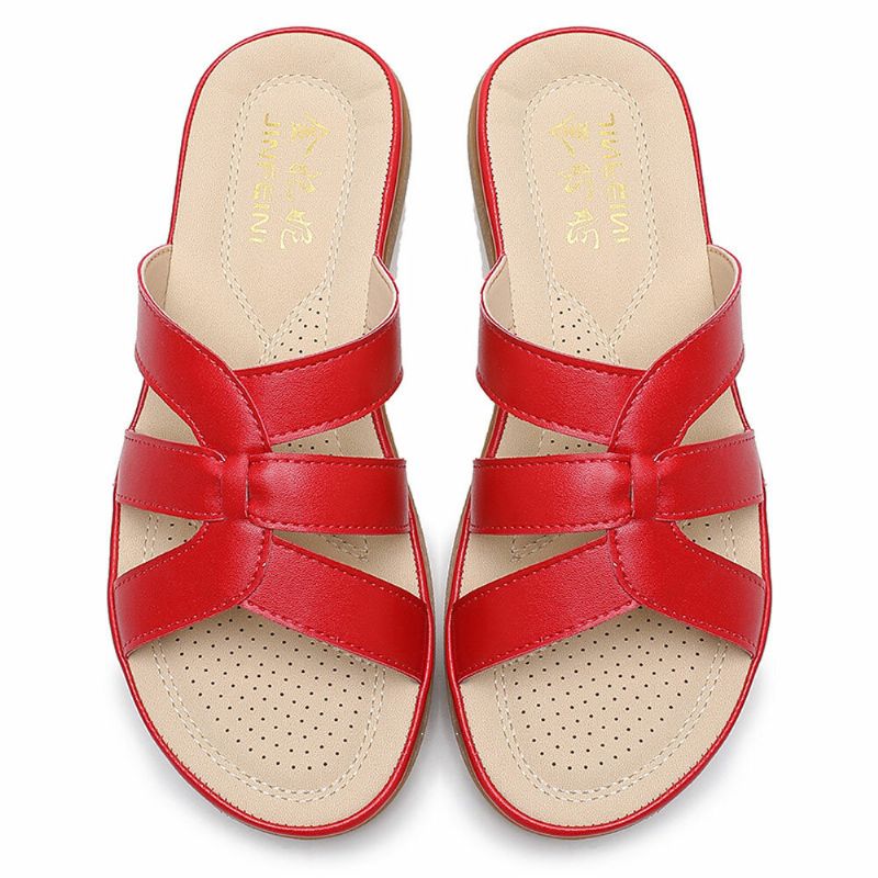 Kvinner Cut-out Pustende Bærbare Comfy Casual Beach Wedges Tøfler