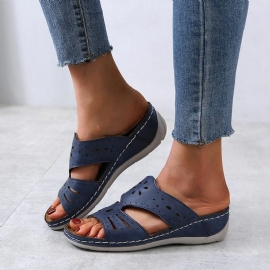 Kvinner Hollow Comfy Non Slip Casual On Wedges Tøfler