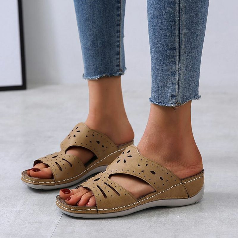 Kvinner Hollow Comfy Non Slip Casual On Wedges Tøfler