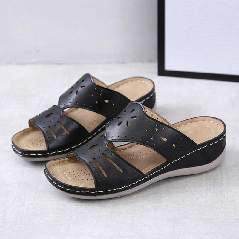 Kvinner Hollow Comfy Non Slip Casual On Wedges Tøfler