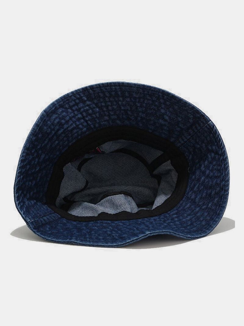 Kvinner Og Menn Broderi Sommerfuglmønster Denim Utendørs Uformell Solskjerm Bucket Hat