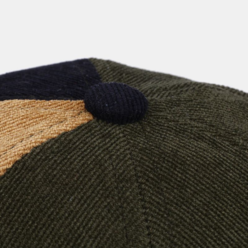 Kvinner Og Menn Corduroy Flerfarget Patchwork Fargemønster Uformell Beanie Utleier Cap Skull Cap