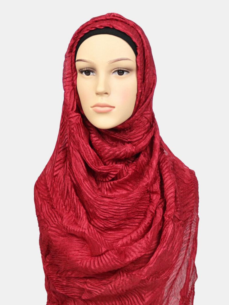 Kvinner Polyester Ensfarget Silke Muslim Etnisk Turban Hijab