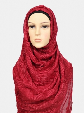 Kvinner Polyester Ensfarget Silke Muslim Etnisk Turban Hijab