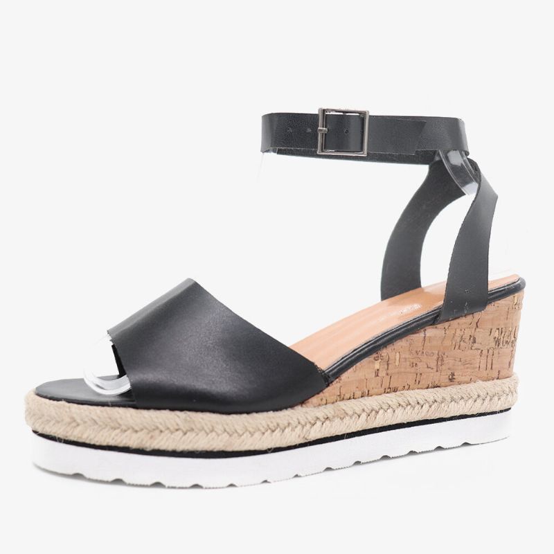 Kvinner Sklisikre Spenne Strsap Casual Platform Wedges Sandaler