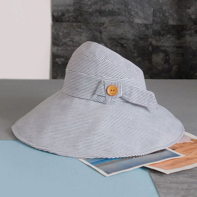 Kvinner Sommer Sammenleggbar Lin Tom Top Hat Utendørs Casual Travel Beach Sea Cap