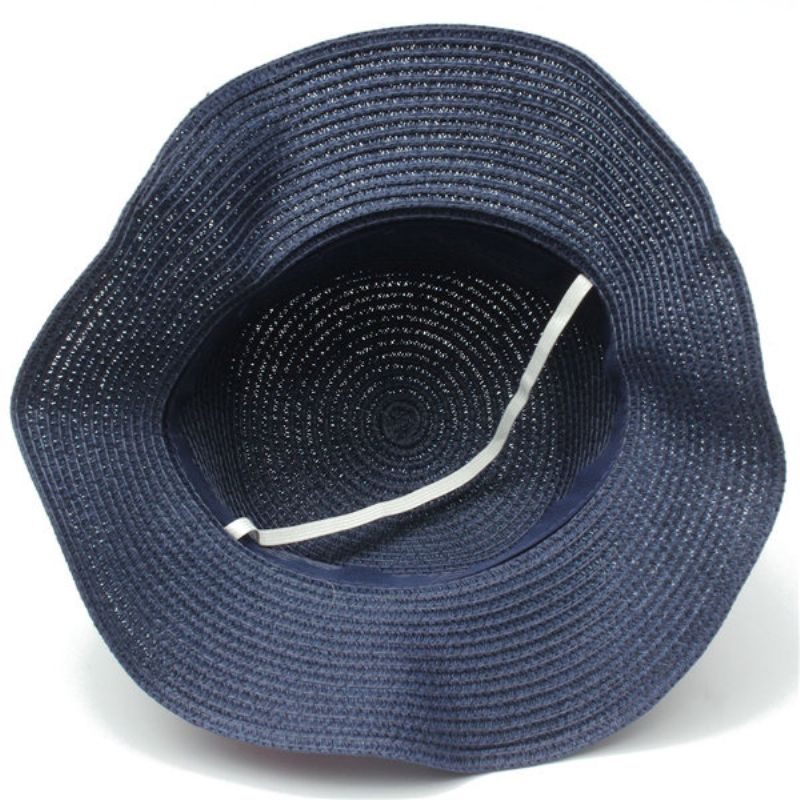 Kvinner Trilby Beach Sun Hat Flower Elegant Straw Floppy Travel Cap