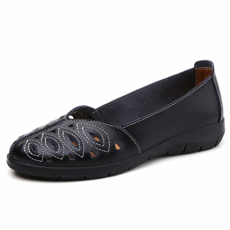 Kvinnersømmer Hule Komfortable Pustende Sklisikre Uformelle Slip-on-loafers